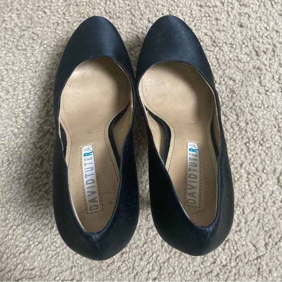 David Tutera Black GRAND Platform Glitter Heels Pumps - Picture 6 of 13